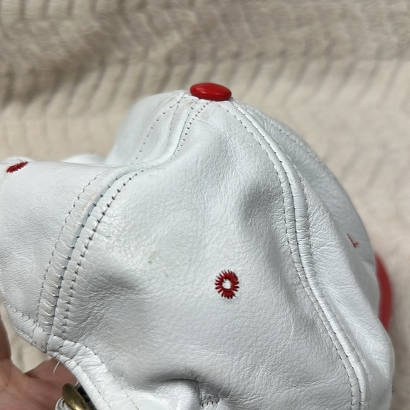 Vintage Logo Athletic Atlanta Falcons LEATHER hat buckle back, 90's, White /red - Picture 8 of 9